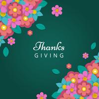 Floral Paper Craft Thanks Giving Vector