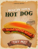 Grunge And Vintage Hot Dog Burger Poster vector