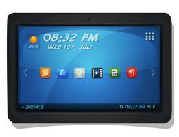 Tablet PC digital con iconos de sistema operativo vector