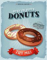 Grunge And Vintage American Donuts Poster vector