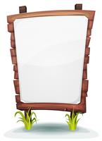White Paper Sign On Wood Panel vector