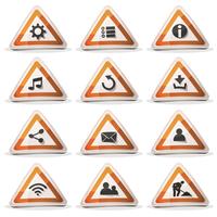 Road Sign Icons And Buttons For Ui Game vector