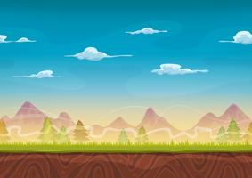 Seamless Mountains Landscape For Ui Game vector
