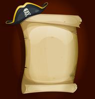Pirate Hat On Old Parchment Scroll vector