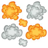 Comic Book Explosion, Clouds And Smoke Set vector