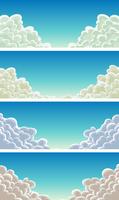 Cloudscape Set On Blue Sky Background vector