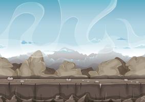 Seamless Stone And Rocks Desert Landscape For Ui Game vector