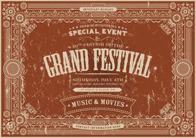 Vintage Retro Festival Poster Background vector