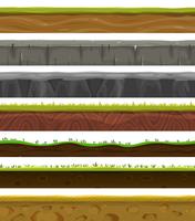 Seamless Grounds, Soil And Grass For Ui Game vector