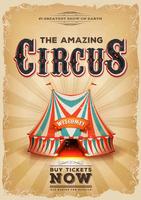 Vintage Old Circus Poster With Red And Blue Big Top vector