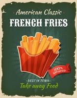 Retro Fast Food French Fries Poster vector