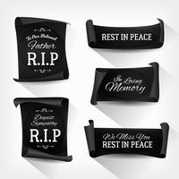 Funeral Rest In Peace Banners vector
