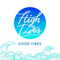 High Tides Good Vibes Hand Lettering Illustration vector