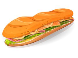 Icono clásico de sándwich francés de jamón y mantequilla vector