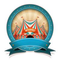 Vintage Circus Badge With Ribbon And Big Top