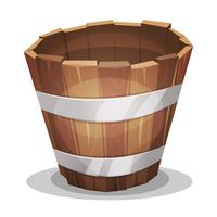 Wooden pail with water Royalty Free Vector Image