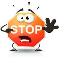 Stop Road Sign Icon Character
