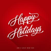 Happy Holidays Lettering Greeting Card vector