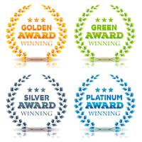 Awards Winning And Laurel Leaves Set vector