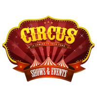 Banner de circo de carnaval con tapa grande