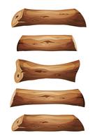 Wood Logs And Planks Set vector