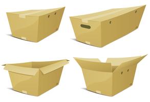 Cartoon Cardboard Box Set vector