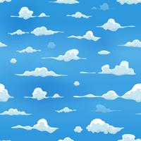 Seamless Clouds On Blue Sky Background vector