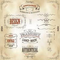 Hand Drawn Vintage Banners And Ribbons vector