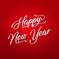 Happy New Year Lettering Card vector