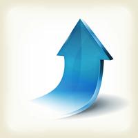 Flecha azul levantándose para infografías de negocios vector
