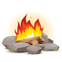 Campfire With Burning Flames vector