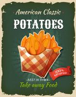 Retro Fast Food Fried Potatoes Poster vector