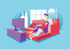 Young happy couple in love enjoying a weekend together while chilling vector