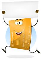 Tarjeta de crédito dorada con signo en blanco vector