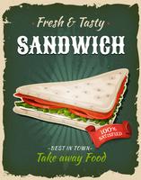 Retro Fast Food Swedish Sandwich Poster vector