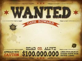 Wanted Vintage Western Poster vector