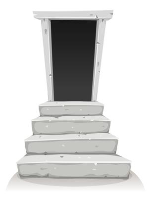 Empty Door On Stairway