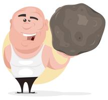 Strong Man Holding Big Boulder vector