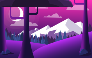 Vector Purple Landscape illustration