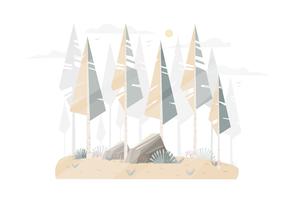 Vector ilustración paisaje de invierno