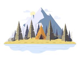 Vector ilustración paisaje de invierno