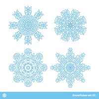 Copos de nieve vector símbolos, conjunto de iconos de nieve de Navidad