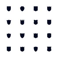 Sheild icon set, Simple flat symbols, guard pictograms vector