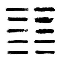 Brush strokes set, black hand paint streaks vector