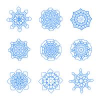 Copos de nieve vector símbolos, conjunto de iconos de nieve de Navidad
