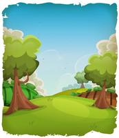 Cartoon Rural Landscape Background vector