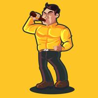 Guy Drink Beer vector