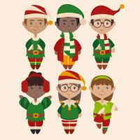 Vector Illustrations of Cute Elves 