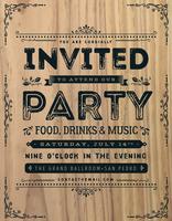 Vintage Party Invitation Sign vector