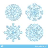 Copos de nieve vector símbolos, conjunto de iconos de nieve de Navidad